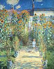 Claude Monet Canvas Paintings - The Artist Garden at Vetheuil